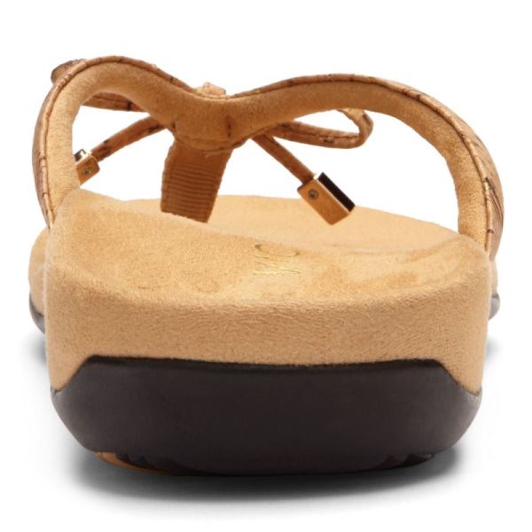 Vionic | Women's Bella Toe Post Sandal - Gold Cork