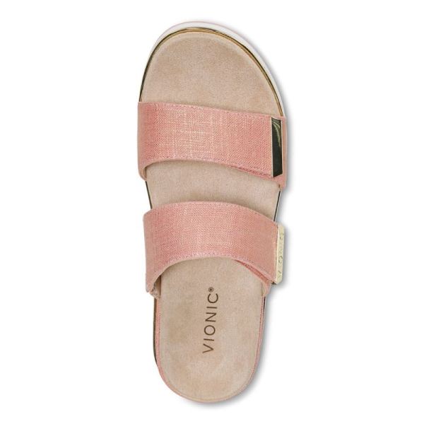 Vionic | Women's Brandie Flatform Sandal - Papaya Linen