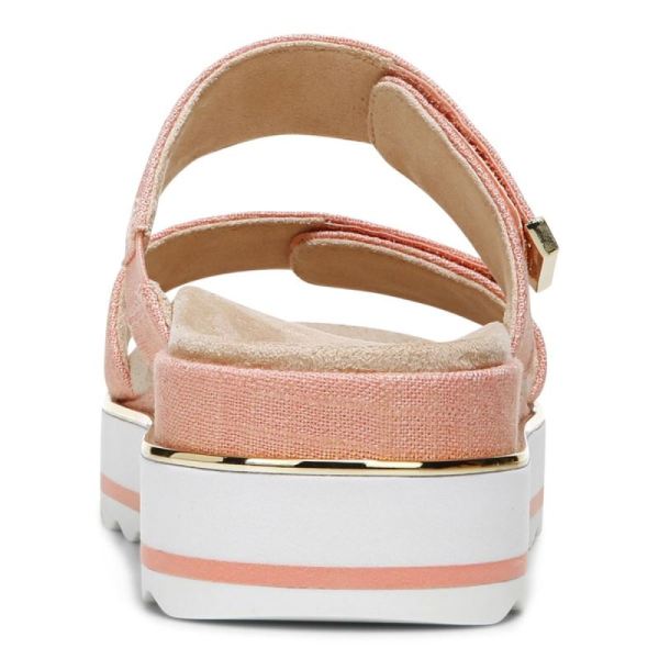 Vionic | Women's Brandie Flatform Sandal - Papaya Linen