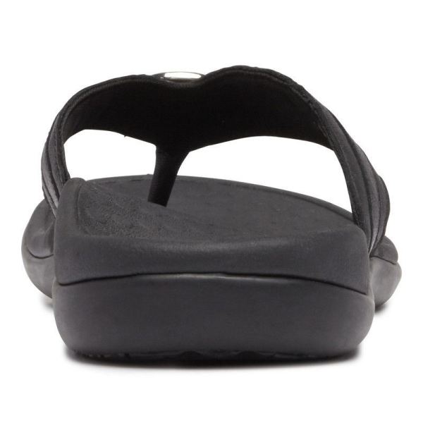 Vionic | Women's Tide Aloe Toe Post Sandal - Black Leather