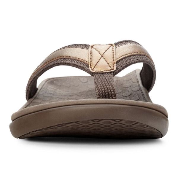 Vionic | Women's Tide II Toe Post Sandal - Bronze Metallic