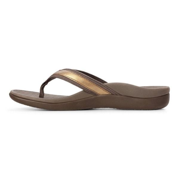 Vionic | Women's Tide II Toe Post Sandal - Bronze Metallic