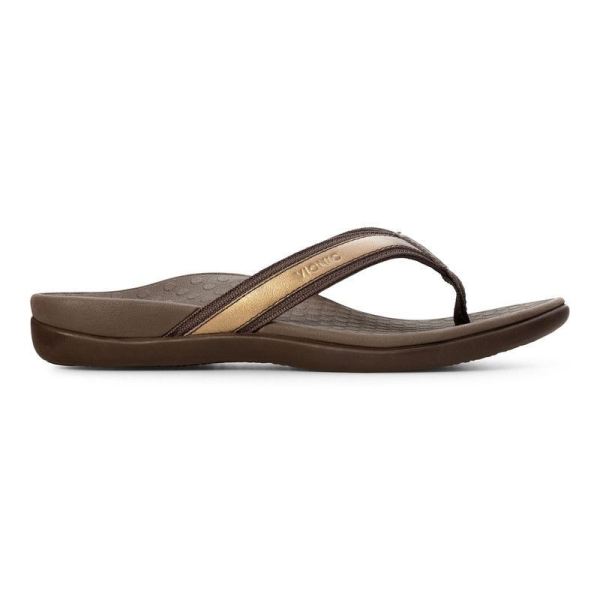 Vionic | Women's Tide II Toe Post Sandal - Bronze Metallic