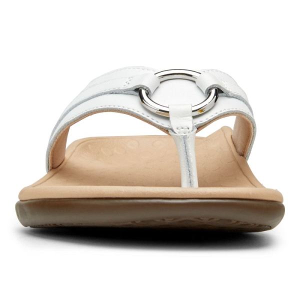 Vionic | Women's Tide Aloe Toe Post Sandal - White Leather