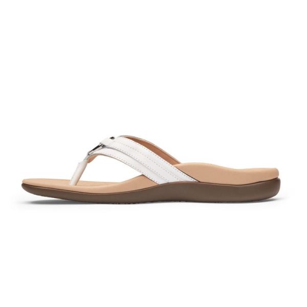 Vionic | Women's Tide Aloe Toe Post Sandal - White Leather