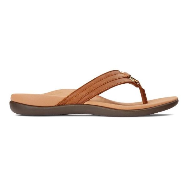 Vionic | Women's Tide Aloe Toe Post Sandal - Mocha Leather