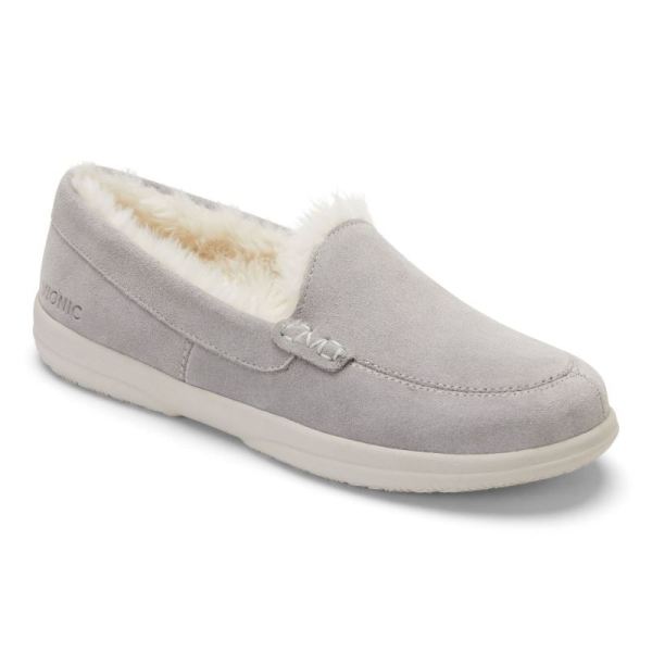 Vionic | Women's Lynez Slipper - Light Grey Suede