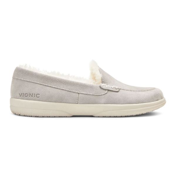 Vionic | Women's Lynez Slipper - Light Grey Suede