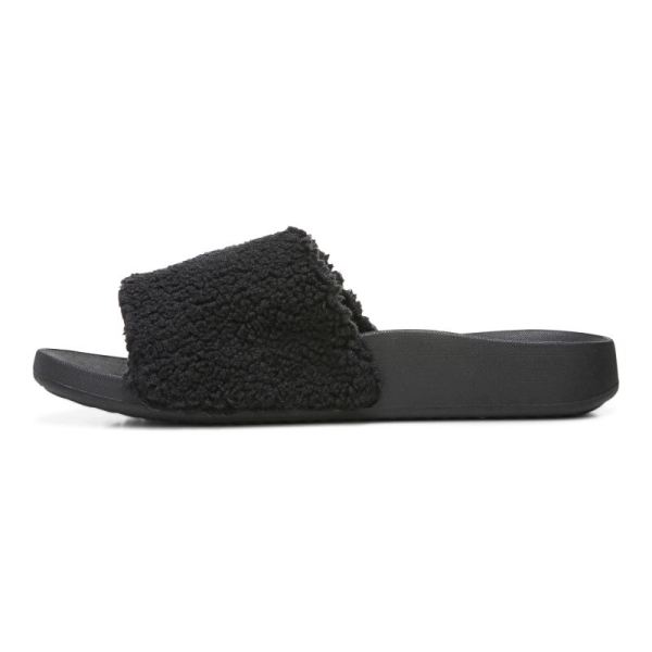 Vionic | Women's Keira Slide Sandal - Black Shearling