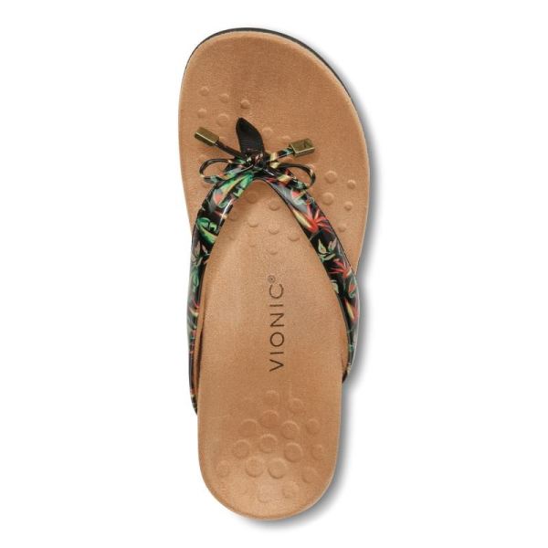 Vionic | Women's Bella Toe Post Sandal - Black Tropical