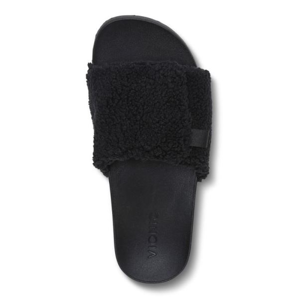 Vionic | Women's Keira Slide Sandal - Black Shearling