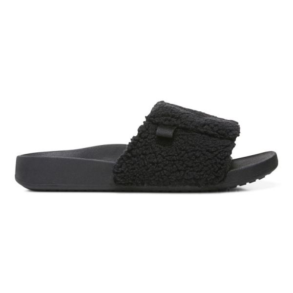 Vionic | Women's Keira Slide Sandal - Black Shearling