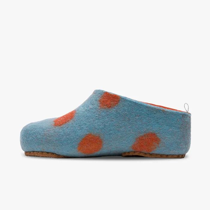 VIVOBAREFOOT | KIDS MIM FELT SLIPPER KIDS-AQUA ORANGE