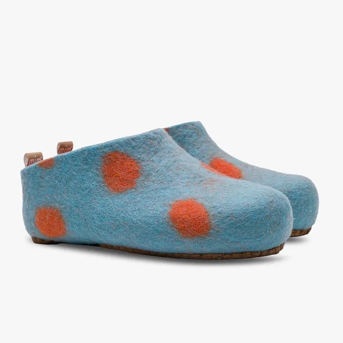 VIVOBAREFOOT | KIDS MIM FELT SLIPPER KIDS-AQUA ORANGE