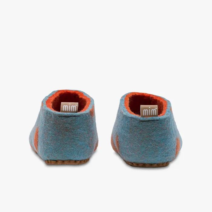 VIVOBAREFOOT | KIDS MIM FELT SLIPPER KIDS-AQUA ORANGE