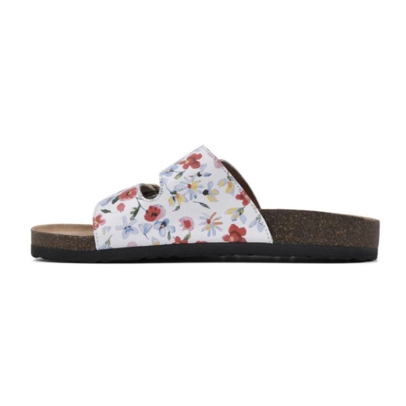 White Mountain | Women's Helga Footbeds Sandal-White Floral Print