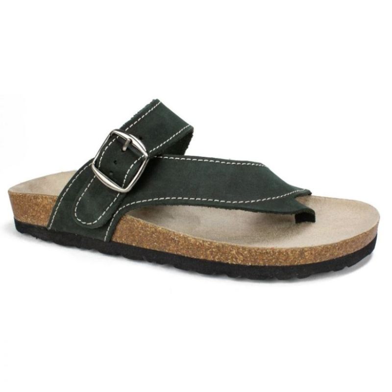 White Mountain | Women's Carly Leather Footbeds Sandal-Black