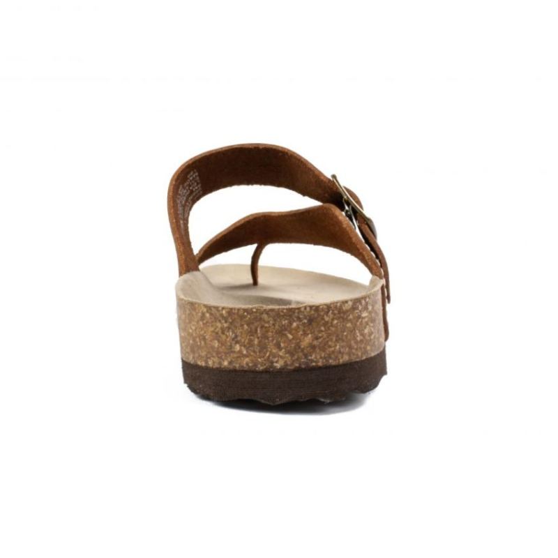 White Mountain | Women's Carly Leather Footbeds Sandal-Brown