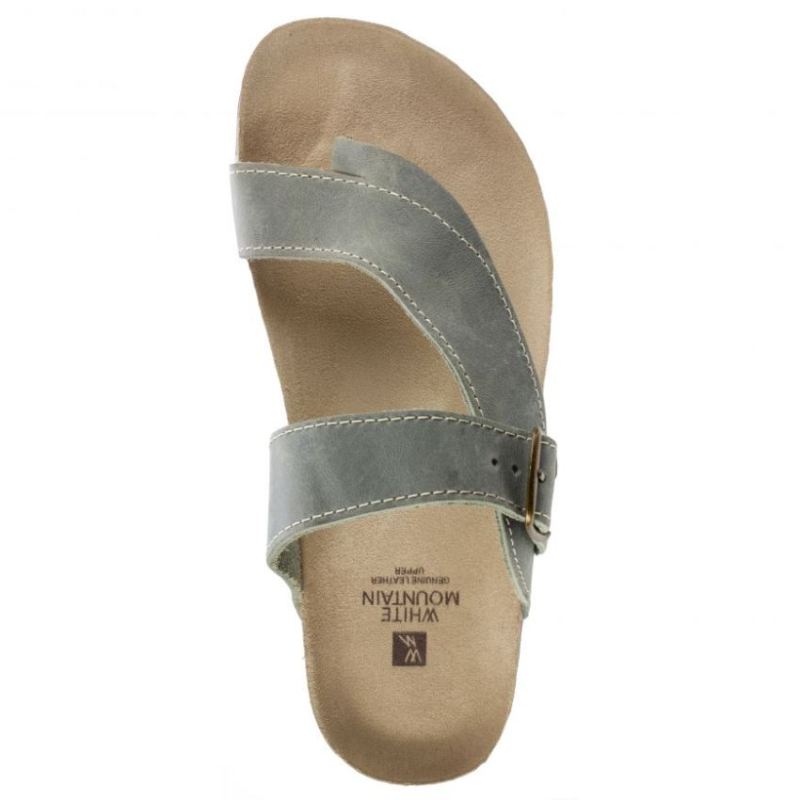 White Mountain | Women's Carly Leather Footbeds Sandal-Light Blue