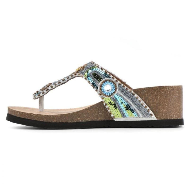 White Mountain | Women's Bluejay Leather Sandal-Beige