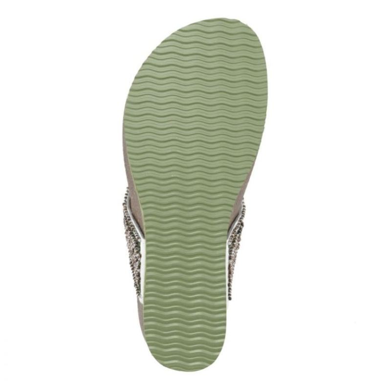 White Mountain | Women's Blast Leather Footbeds Sandal-Green