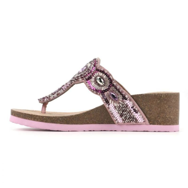 White Mountain | Women's Blast Leather Footbeds Sandal-Pink