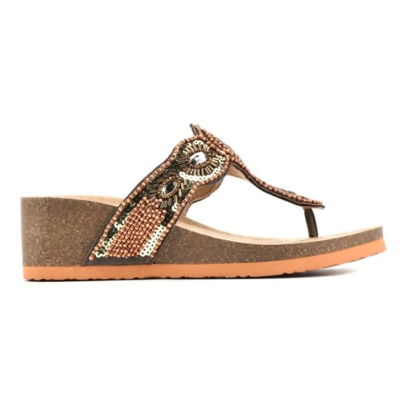 White Mountain | Women's Blast Leather Footbeds Sandal-Orange