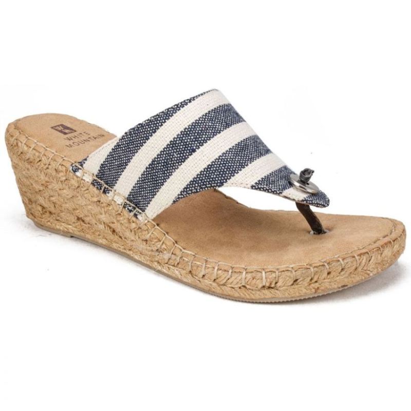 White Mountain | Women's Beachball Wedge Sandal-Navy