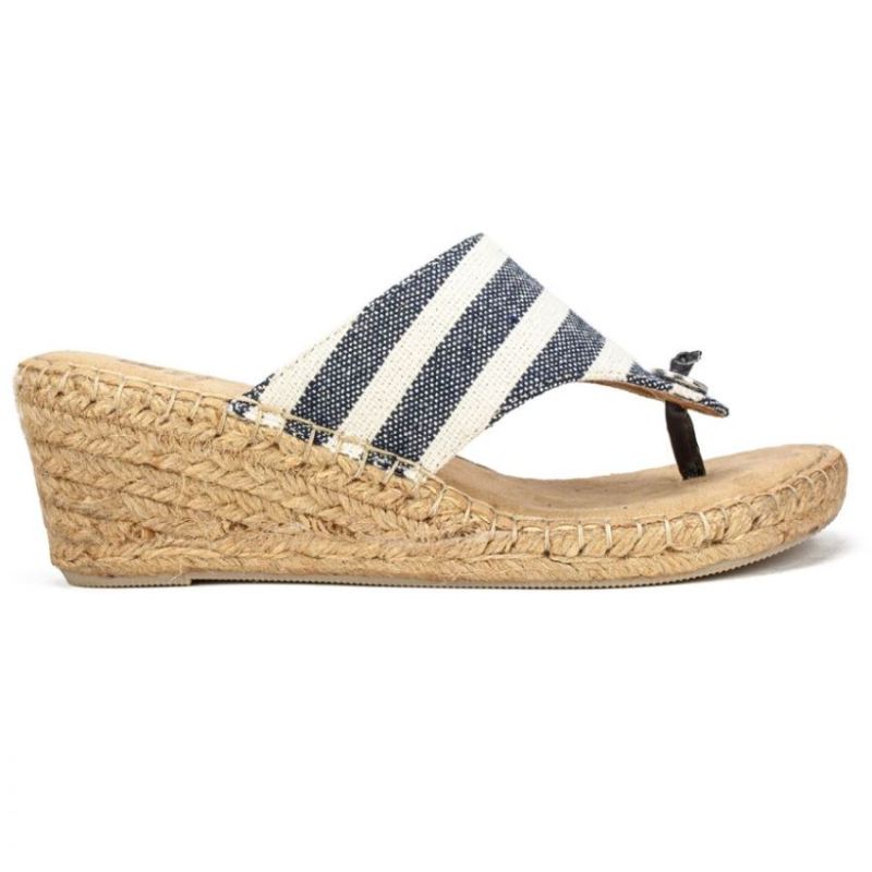 White Mountain | Women's Beachball Wedge Sandal-Navy