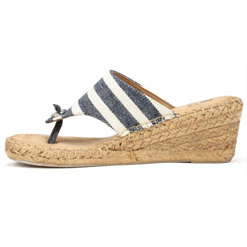 White Mountain | Women's Beachball Wedge Sandal-Navy