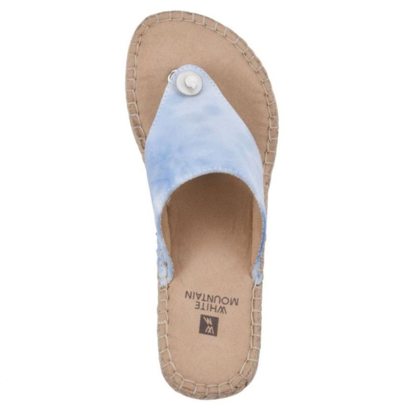 White Mountain | Women's Beachball Wedge Sandal-Blue Tie-Dye Fabric