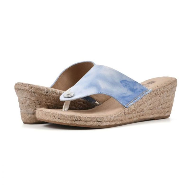 White Mountain | Women's Beachball Wedge Sandal-Blue Tie-Dye Fabric