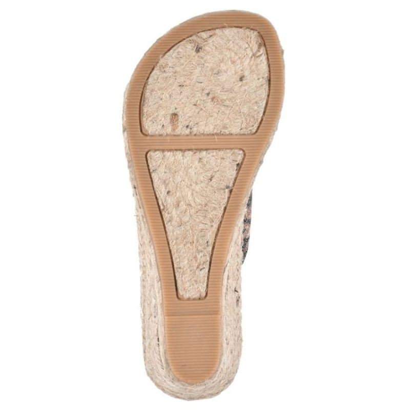 White Mountain | Women's Beachball Wedge Sandal-Tan Tiger Print Glitter