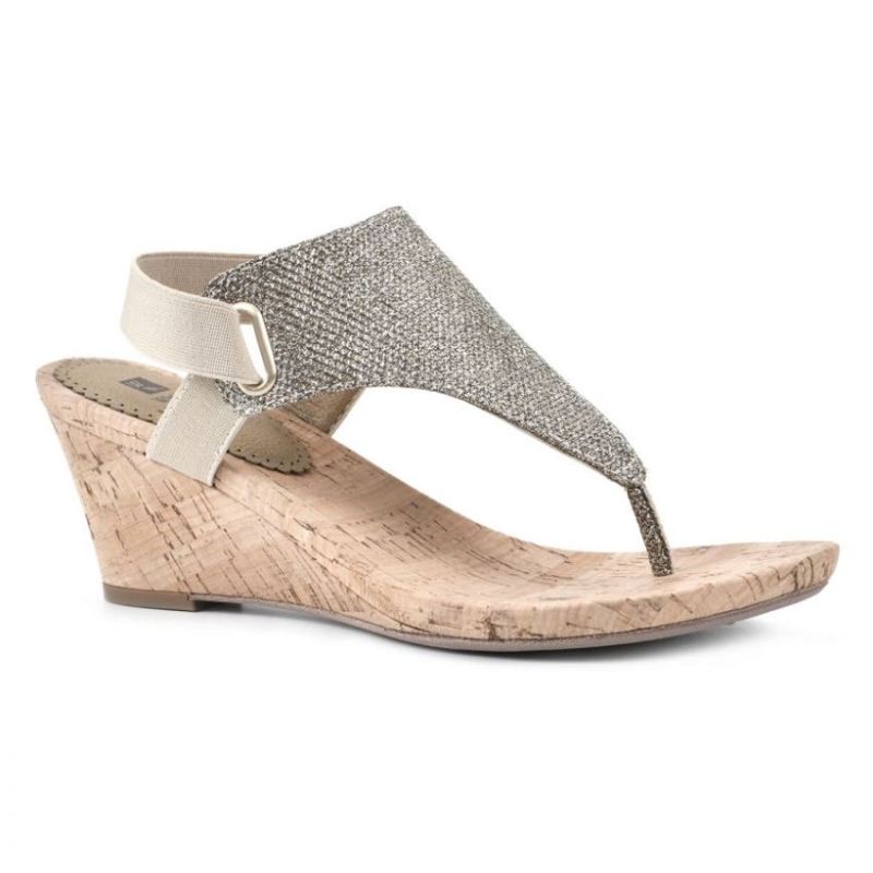 White Mountain | Women's All Good Wedge Sandal-Light Gold