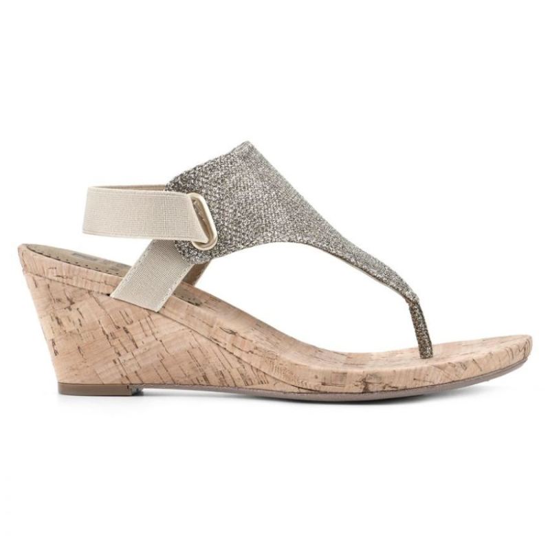 White Mountain | Women's All Good Wedge Sandal-Light Gold