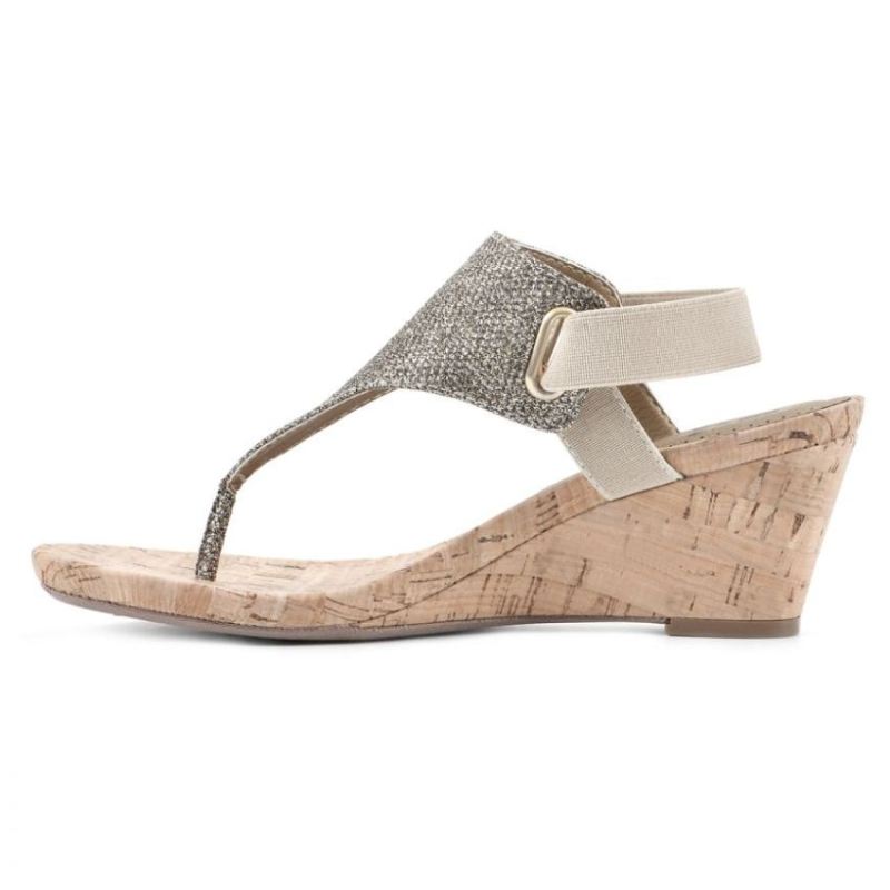 White Mountain | Women's All Good Wedge Sandal-Light Gold