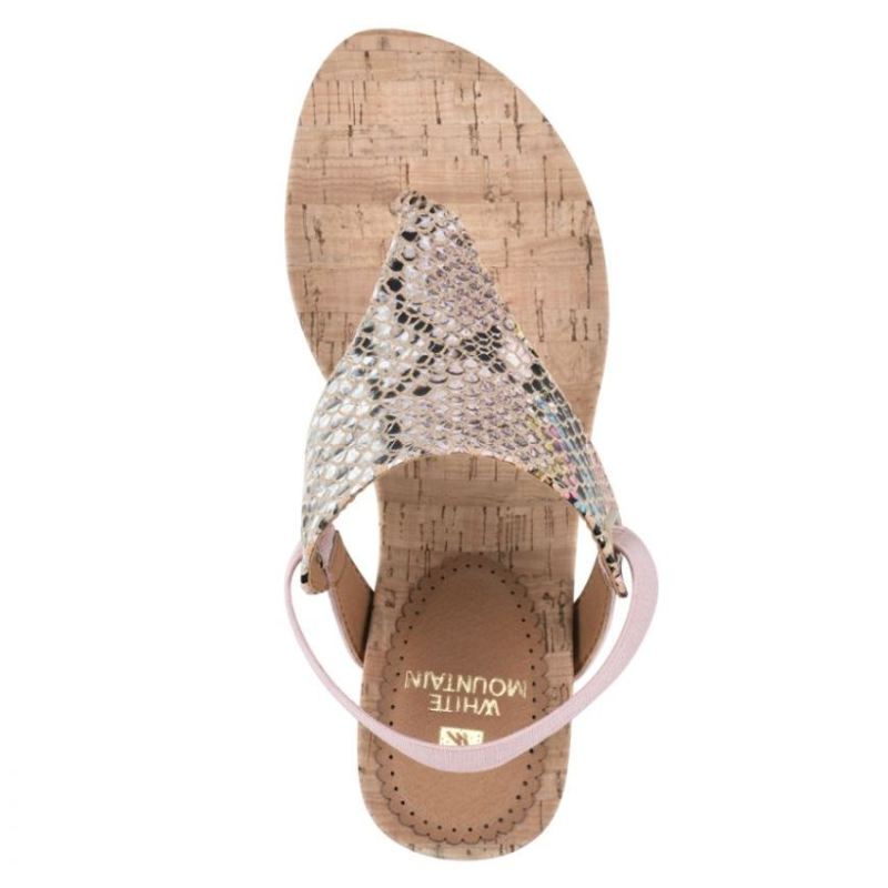 White Mountain | Women's All Good Wedge Sandal-Blush Snake Multi Faux Leather