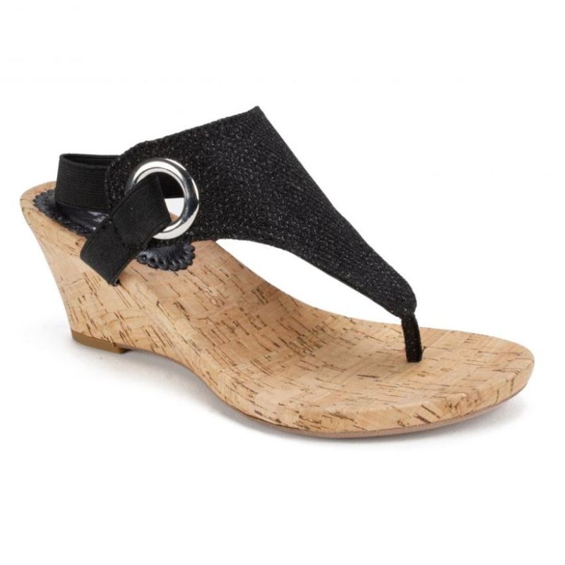 White Mountain | Women's Aida Wedge Sandal-Black