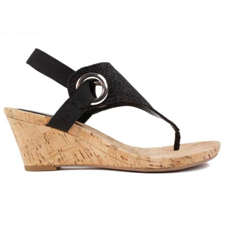 White Mountain | Women's Aida Wedge Sandal-Black