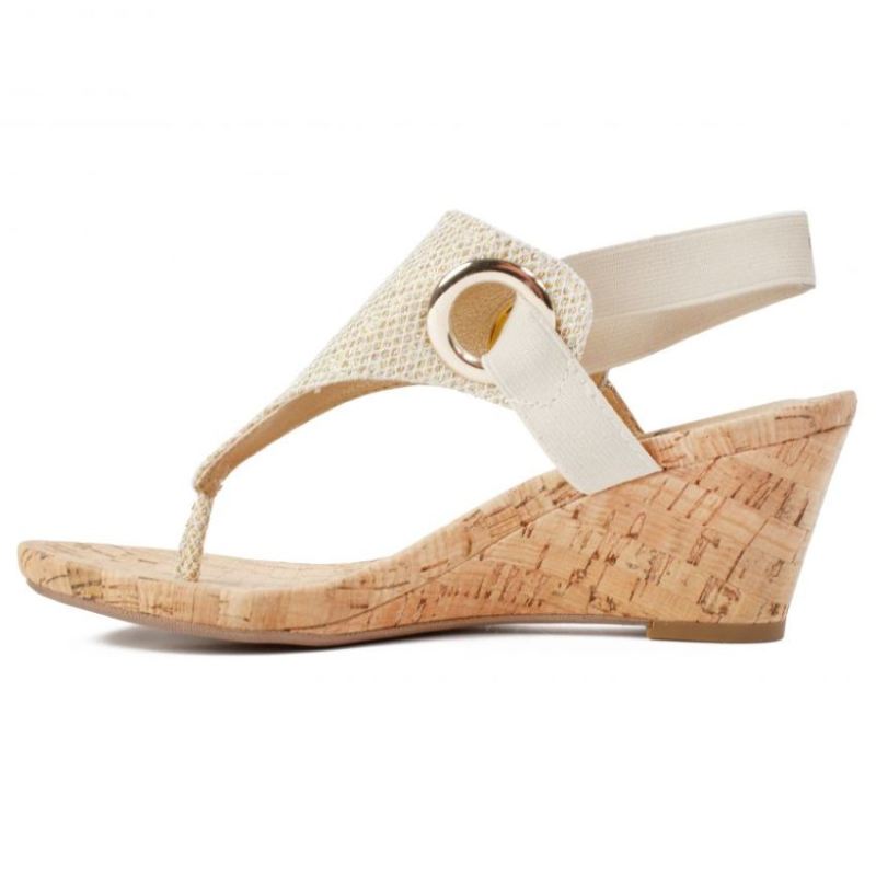 White Mountain | Women's Aida Wedge Sandal-Gold