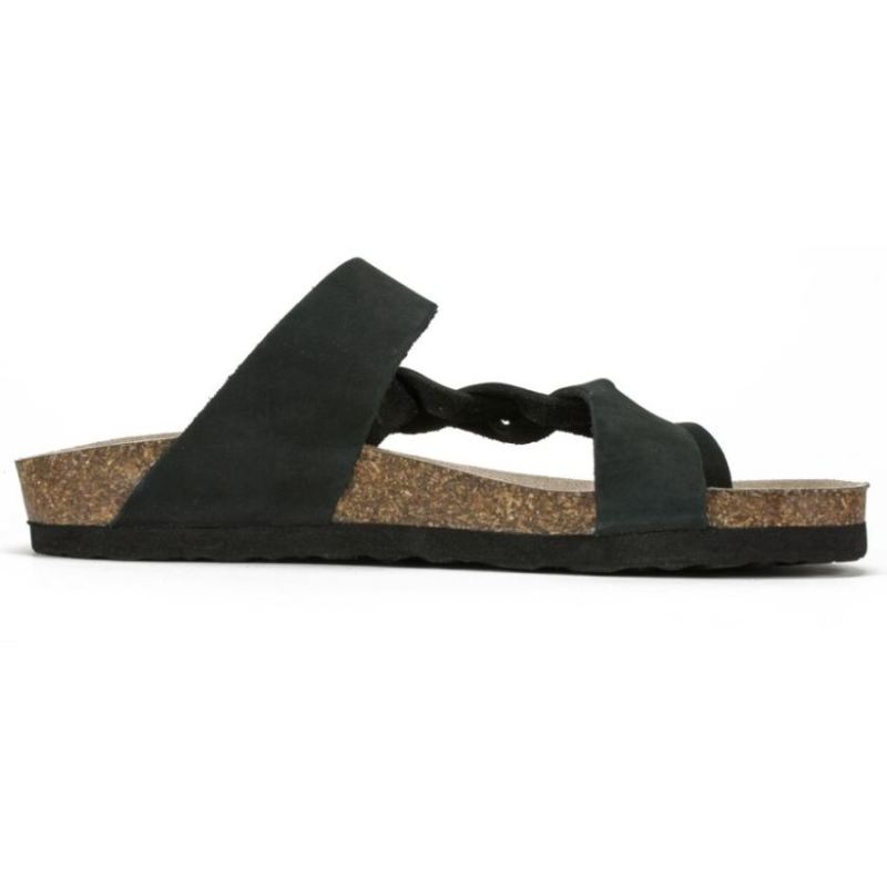 White Mountain | Women's Crawford Leather Footbeds Sandal-Black