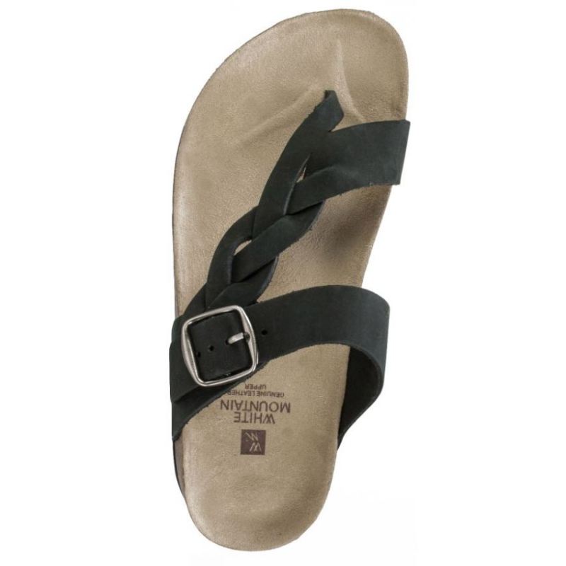 White Mountain | Women's Crawford Leather Footbeds Sandal-Black