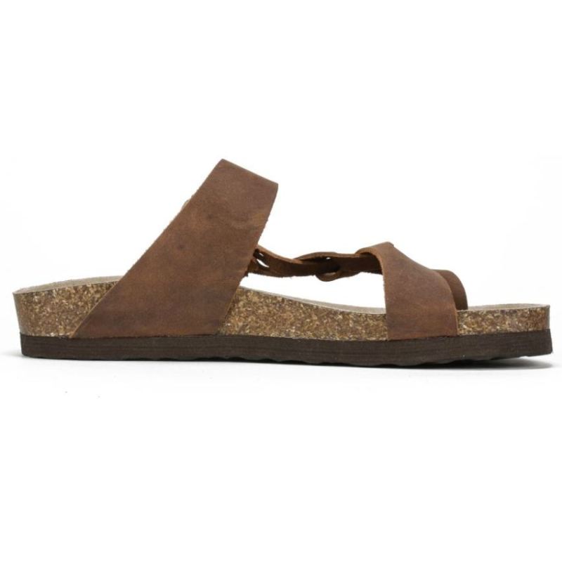 White Mountain | Women's Crawford Leather Footbeds Sandal-Brown