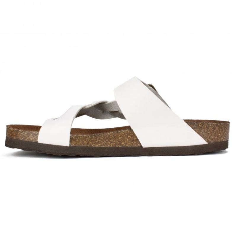 White Mountain | Women's Crawford Leather Footbeds Sandal-White