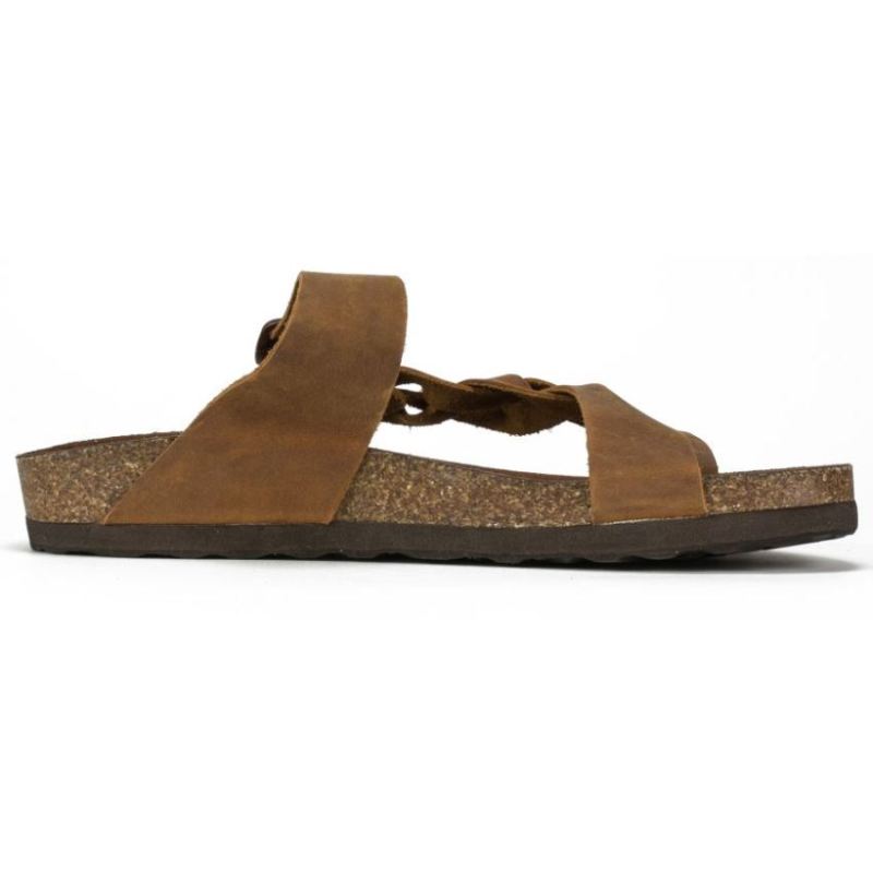 White Mountain | Women's Crawford Leather Footbeds Sandal-Whiskey