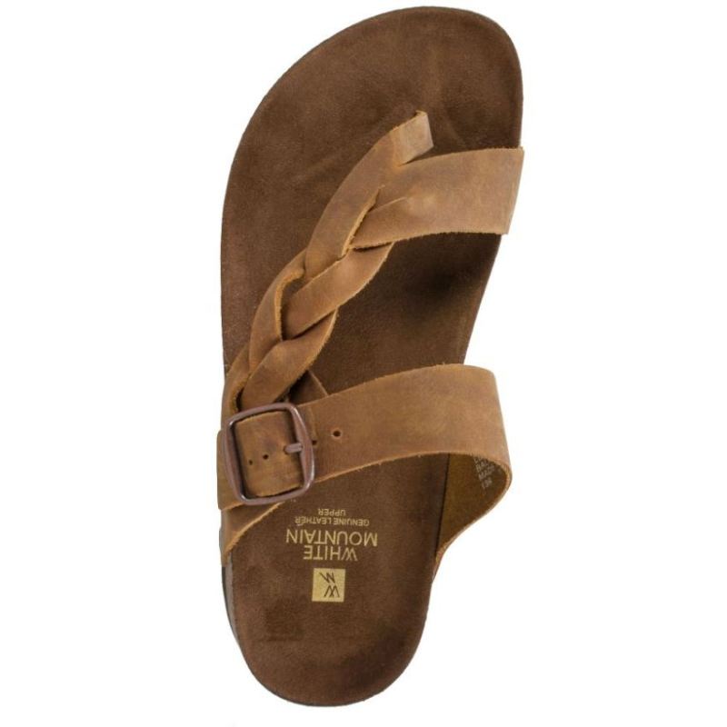 White Mountain | Women's Crawford Leather Footbeds Sandal-Whiskey