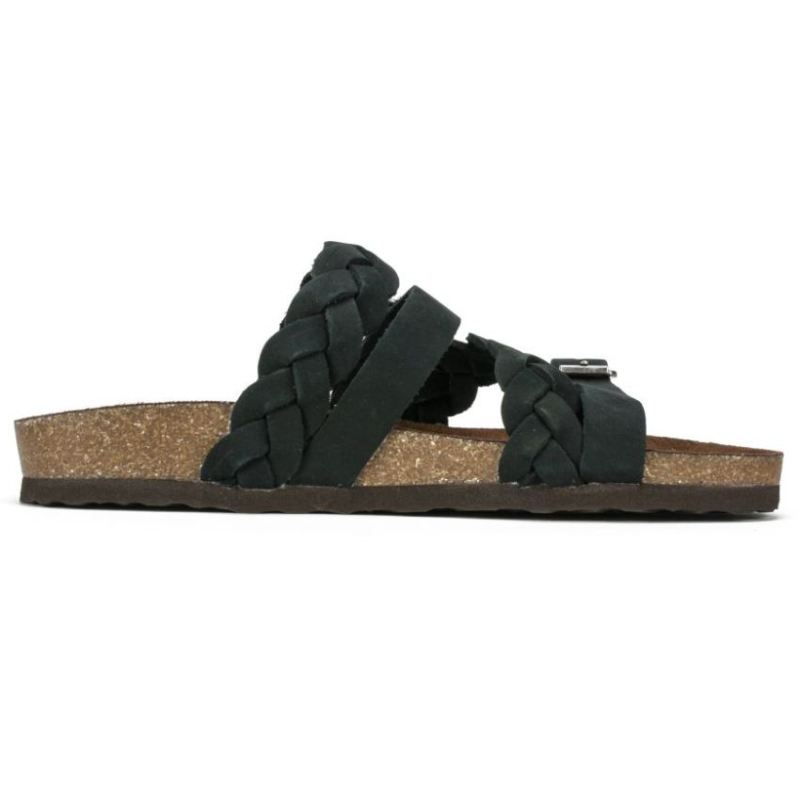 White Mountain | Women's Holland Leather Footbeds Sandal-Black