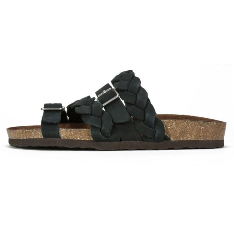 White Mountain | Women's Holland Leather Footbeds Sandal-Black