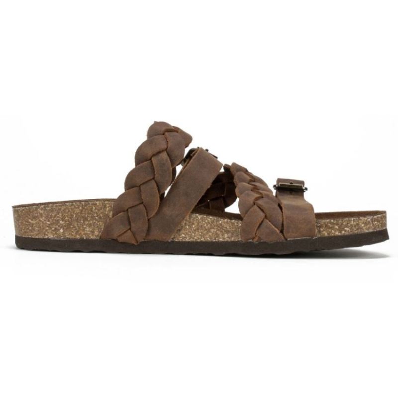 White Mountain | Women's Holland Leather Footbeds Sandal-Brown