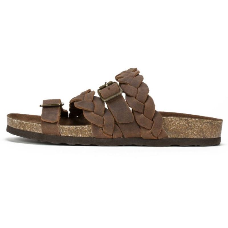 White Mountain | Women's Holland Leather Footbeds Sandal-Brown